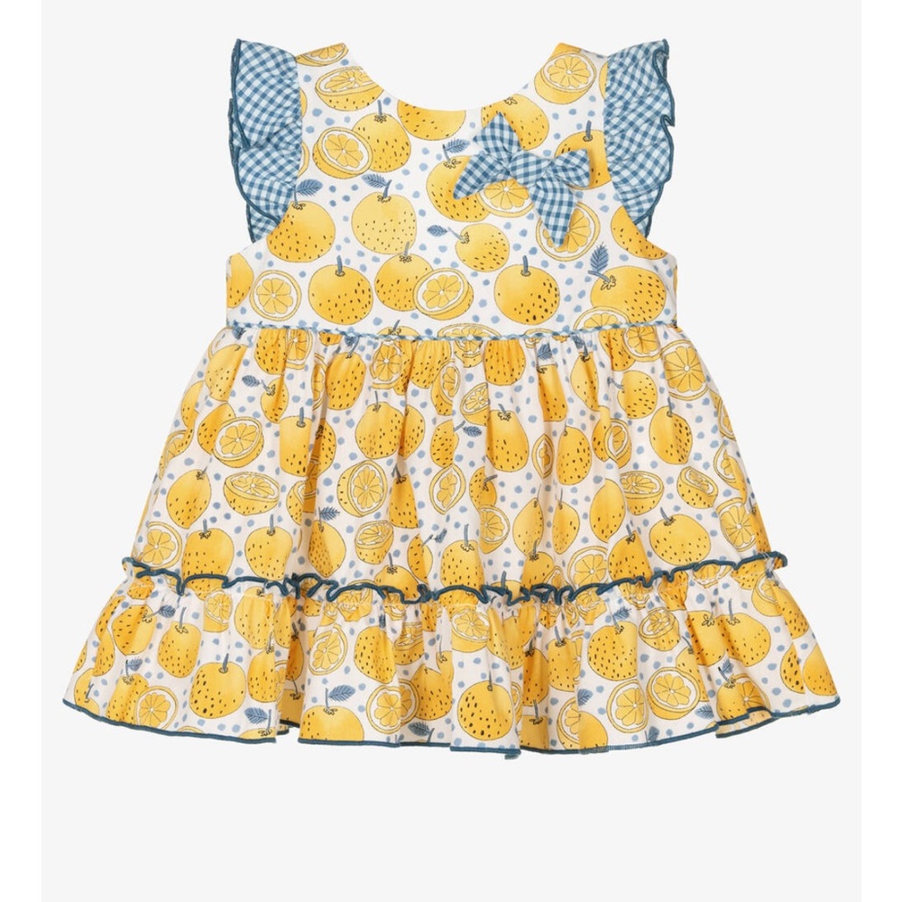 MIRANDA BABY GIRL YELLOW LEMON PRINT DRESS